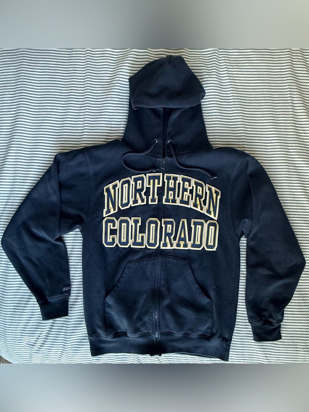Northern Colorado Jansport Men's Full Zip Hooded Sweatshirt Navy, Size‎ S